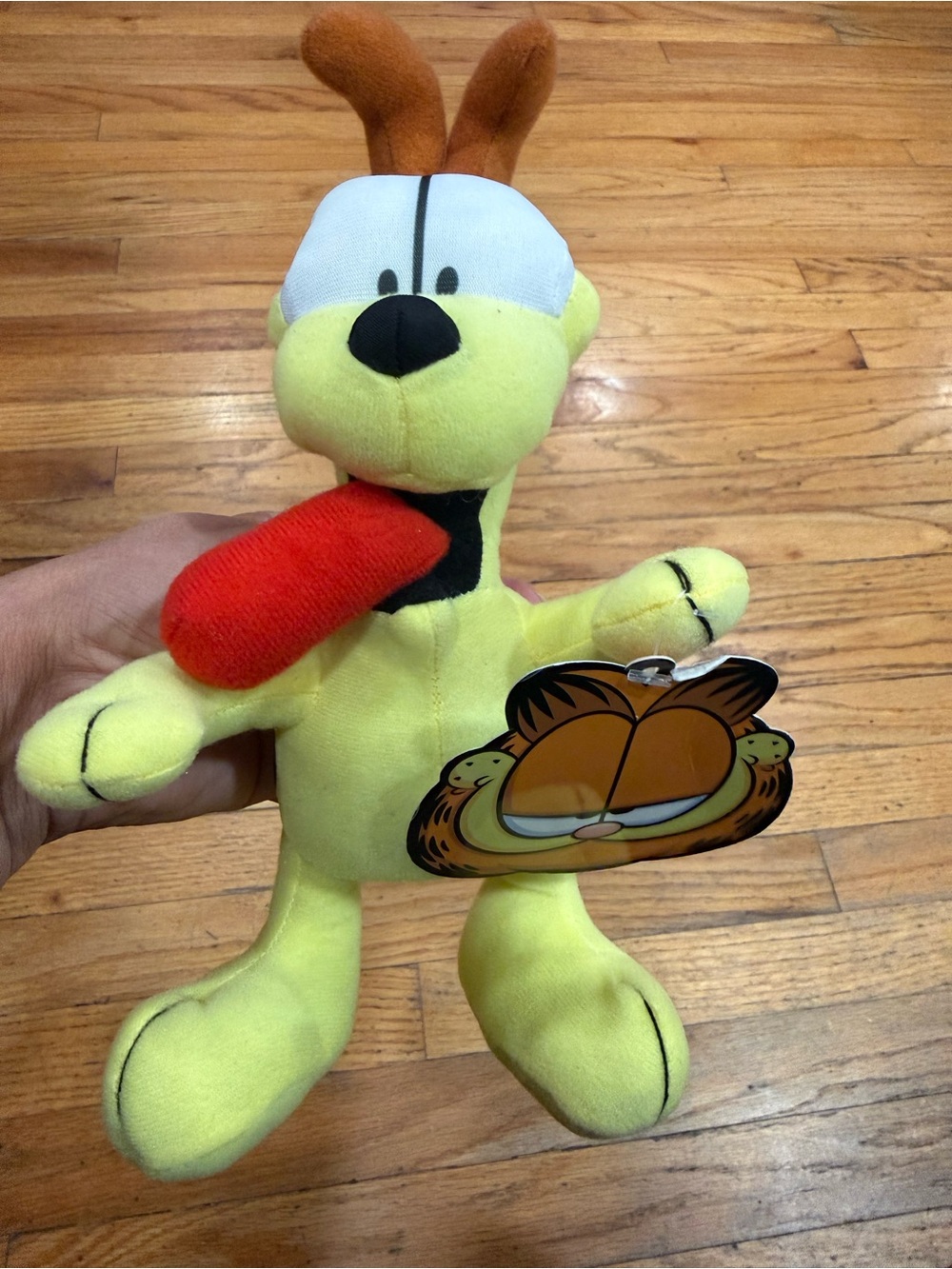Nickelodeon Yellow Odie dog from Garfield Plush Toy with Red Tongue